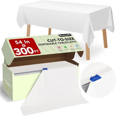 Plastic Tablecloth Roll with Slide Cutter, Universal Adjustable Table Cloth Roll for All Table Sizes, factory wholesale, support OEM/ODM.