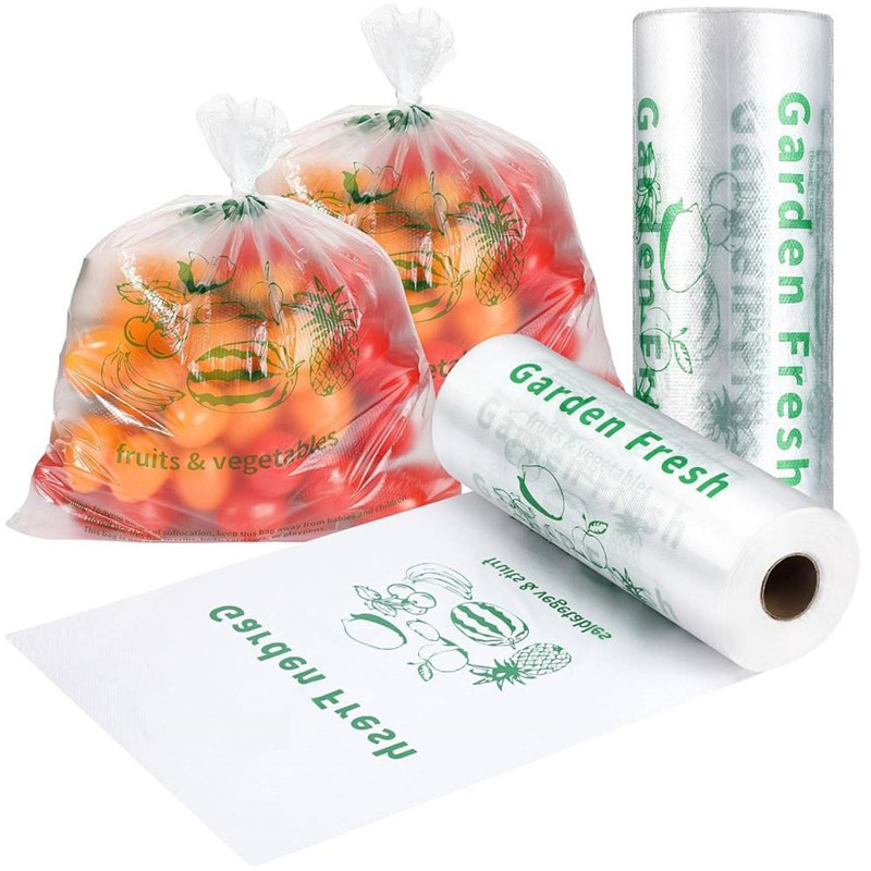 Flat open perforated produce bags on roll, clear HDPE supermarket fruit vegetable packaging bags wholesale Flat open perforated produce bags on roll, clear HDPE supermarket fruit vegetable packaging bags wholesale