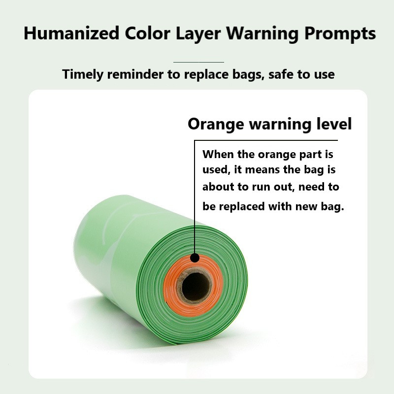 Single roll dual-color pet waste bags – 12 bags one color plus 3 alert color bags Single roll dual-color pet waste bags – 12 bags one color plus 3 alert color bags